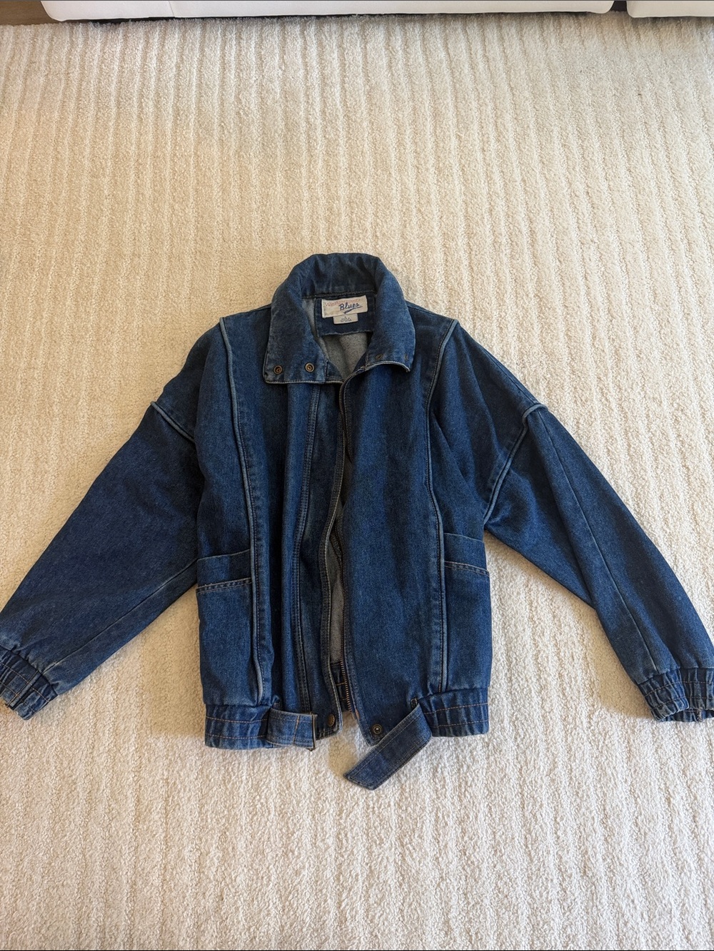 Vintage Denim Bomber Jacket
